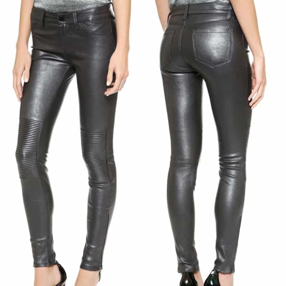 Vince Leather Moto Pants